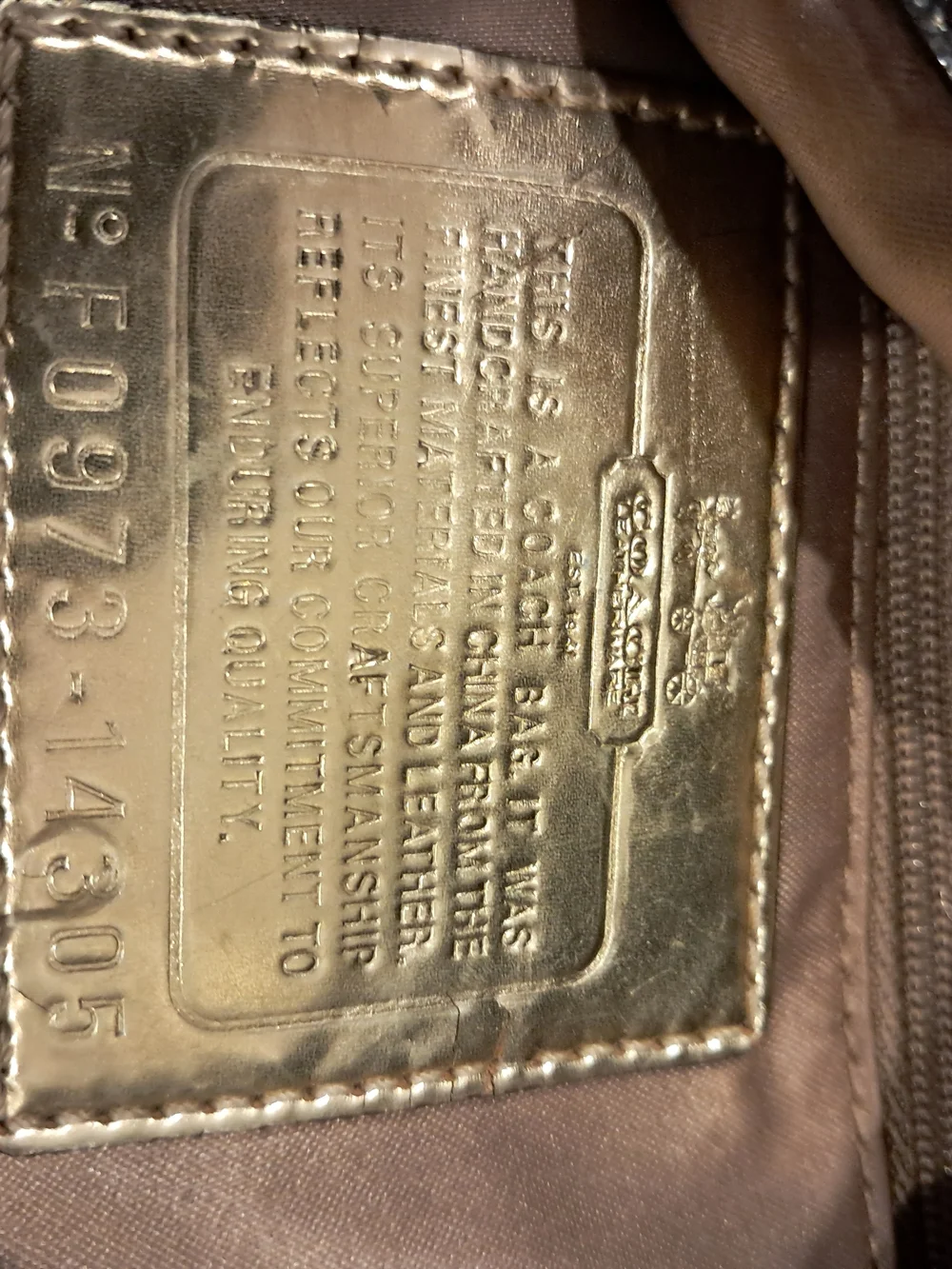 Coach Signature Jacquard Hobo Bag in Beige with Brown Handles With Gold Hardware - Picture 6 of 6